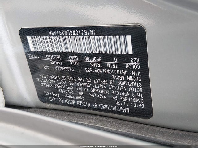 Продаж на аукціоні авто 2020 Nissan Rogue Sport Sv Awd Xtronic Cvt, vin: JN1BJ1CW6LW391588, номер лоту: 44815475