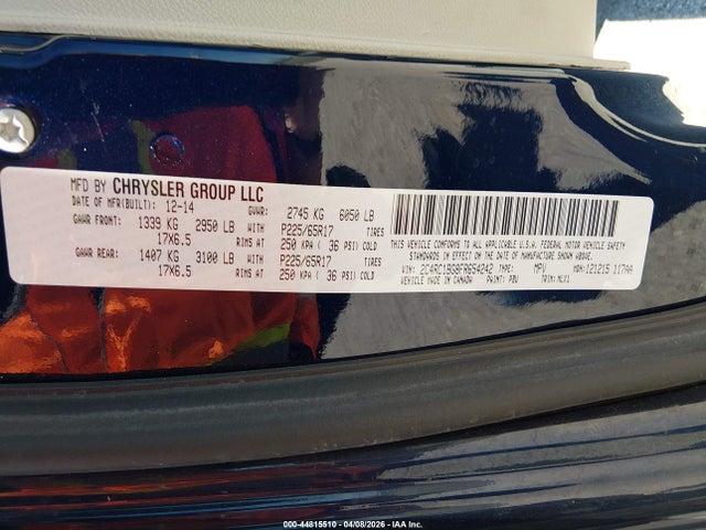Продаж на аукціоні авто 2015 Chrysler Town & Country Touring, vin: 2C4RC1BG8FR654242, номер лоту: 44815510