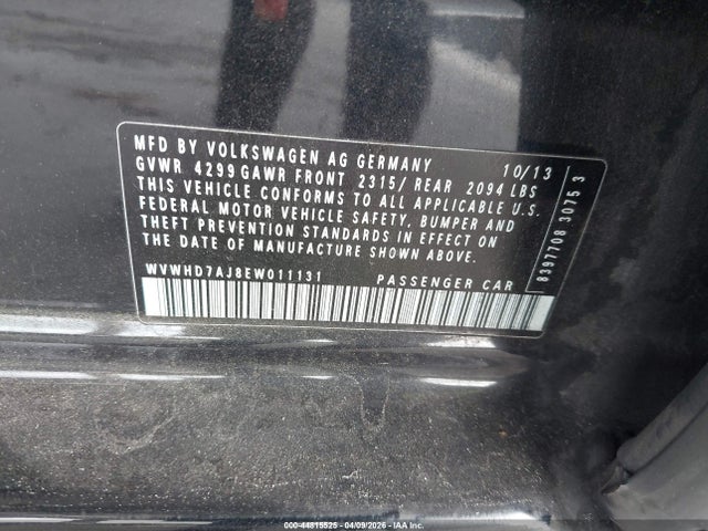 44815525 :رقم المزاد ، WVWHD7AJ8EW011131 vin ، 2014 Volkswagen Gti Wolfsburg Edition مزاد بيع