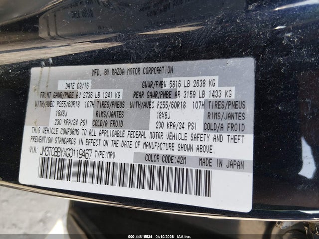 JM3TCBBYXG0119467 Mazda CX-9 SPORT
