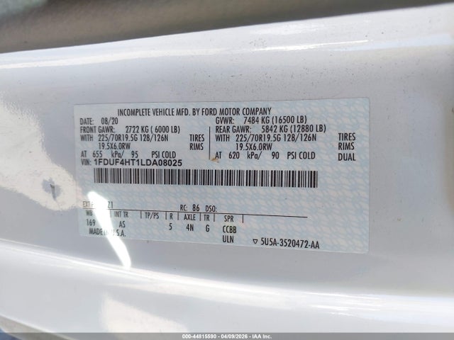 Ford F-450 Chassis Xl 2020 1FDUF4HT1LDA08025 Image 9