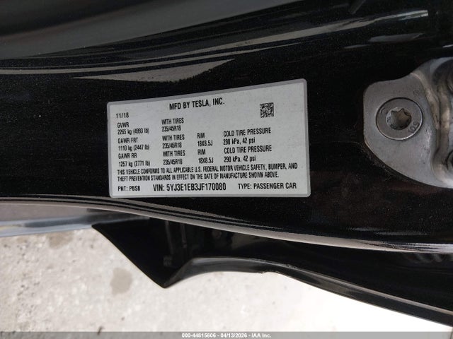 Aukcja sprzedaży 2018 Tesla Model 3 Long Range/performance, vin: 5YJ3E1EB3JF170080, numer aukcji: 44815606