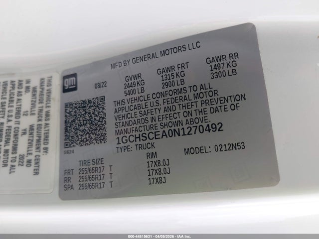 1GCHSCEA0N1270492 Chevrolet Colorado 2wd Long Box Lt