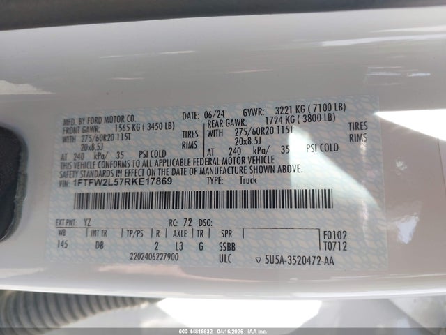 1FTFW2L57RKE17869 Ford F-150 Stx