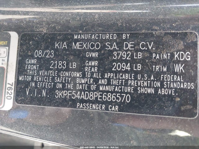 Продаж на аукціоні авто 2023 Kia Forte Gt-line, vin: 3KPF54AD8PE686570, номер лоту: 44815645