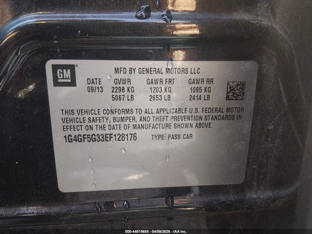 Продажа на аукционе авто 2014 Buick Lacrosse Premium Ii Group, vin: 1G4GF5G33EF128176, номер лота: 44815688