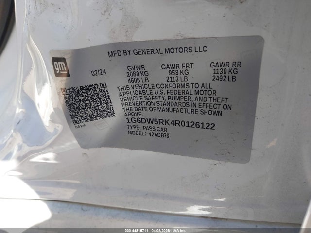 Продаж на аукціоні авто 2024 Cadillac Ct5 Luxury, vin: 1G6DW5RK4R0126122, номер лоту: 44815711