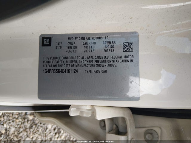 Aukcja sprzedaży 2014 Buick Verano Convenience Group, vin: 1G4PR5SK4E4161124, numer aukcji: 44815732