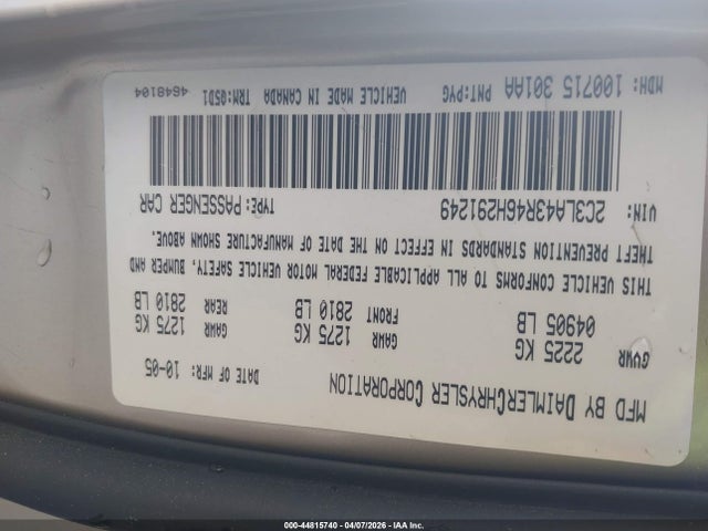 2006 CHRYSLER 300 2C3LA43R46H291249 Photo 8