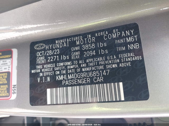 Aukcja sprzedaży 2024 Hyundai Elantra Sel, vin: KMHLM4DG9RU685147, numer aukcji: 44815768