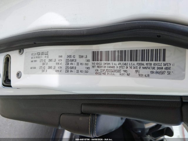 2016 Jeep Cherokee High Altitude მანქანა იყიდება აუქციონზე, vin: 1C4PJMDS3GW305885, აუქციონის ნომერი: 44815796