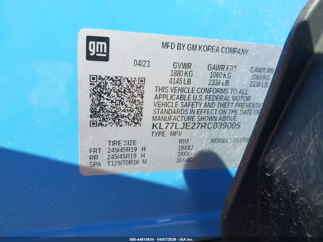 2024 CHEVROLET TRAX KL77LJE27RC039005 Photo 8