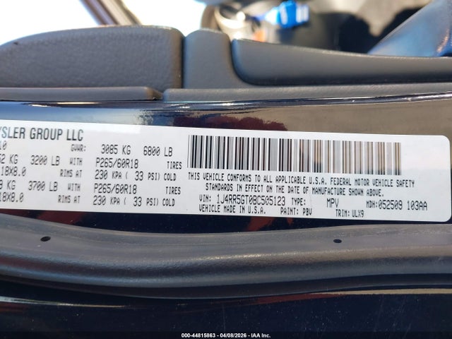 Продаж на аукціоні авто 2011 Jeep Grand Cherokee Limited, vin: 1J4RR5GT0BC505123, номер лоту: 44815863