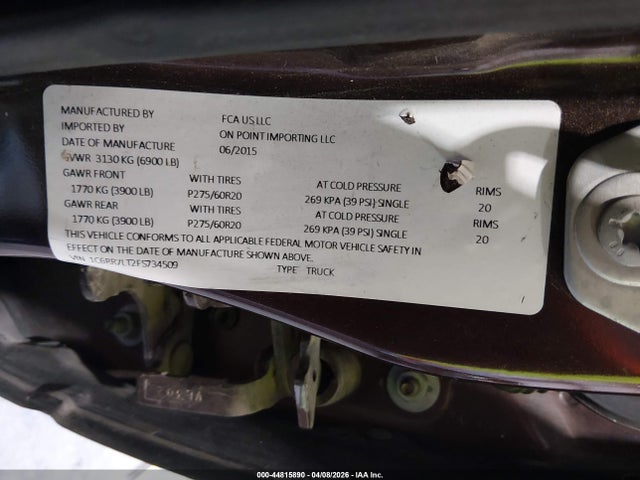 Продажа на аукционе авто 2015 Ram 1500 Slt, vin: 1C6RR7LT2FS734509, номер лота: 44815890