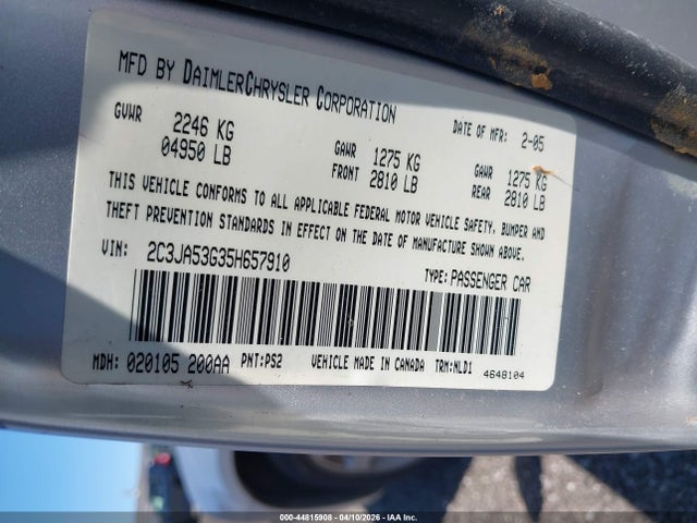 Продаж на аукціоні авто 2005 Chrysler 300 Touring, vin: 2C3JA53G35H657910, номер лоту: 44815908