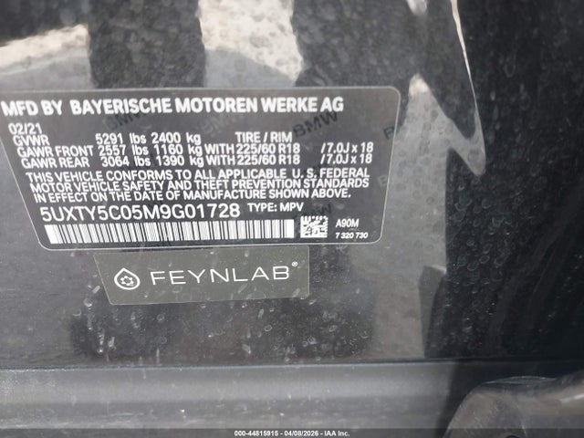Aukcja sprzedaży 2021 Bmw X3 Xdrive30i, vin: 5UXTY5C05M9G01728, numer aukcji: 44815915