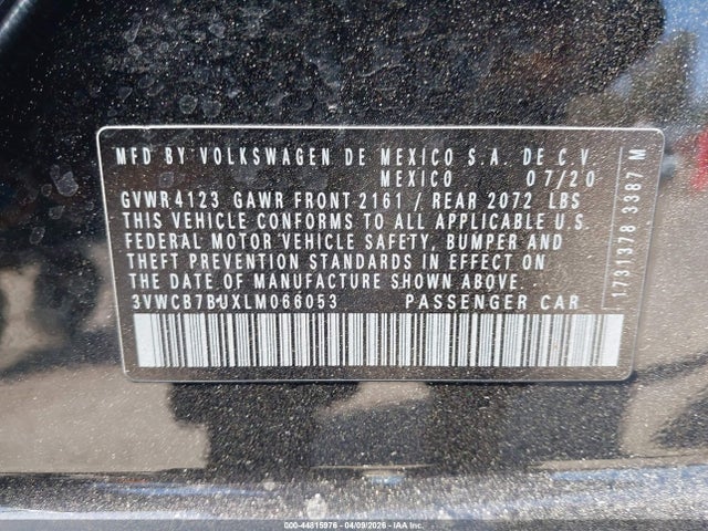Продаж на аукціоні авто 2020 Volkswagen Jetta 1.4t R-line/1.4t S/1.4t Se, vin: 3VWCB7BUXLM066053, номер лоту: 44815976