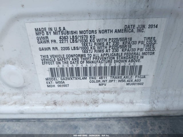 2014 MITSUBISHI OUTLANDER SPORT 4A4AP4AU2EE032346 Photo 8