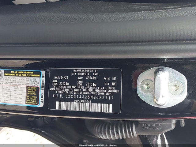 Продаж на аукціоні авто 2022 Kia K5 Lxs, vin: 5XXG14J25NG085717, номер лоту: 44816056