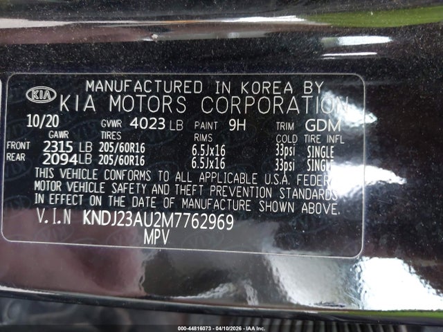 Продаж на аукціоні авто 2021 Kia Soul Lx, vin: KNDJ23AU2M7762969, номер лоту: 44816073