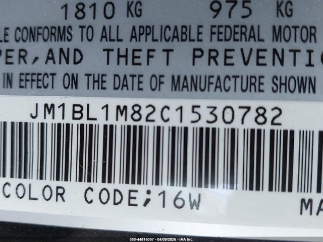 44816097 :رقم المزاد ، JM1BL1M82C1530782 vin ، 2012 Mazda Mazda3 I Grand Touring مزاد بيع