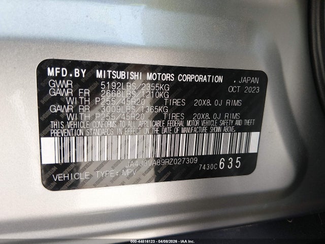 Продажа на аукционе авто 2024 Mitsubishi Outlander Se 2.5 2wd/se Black Edition S-awc/se Black Edition W/pano Roof S-awc, vin: JA4J3VA89RZ027309, номер лота: 44816123
