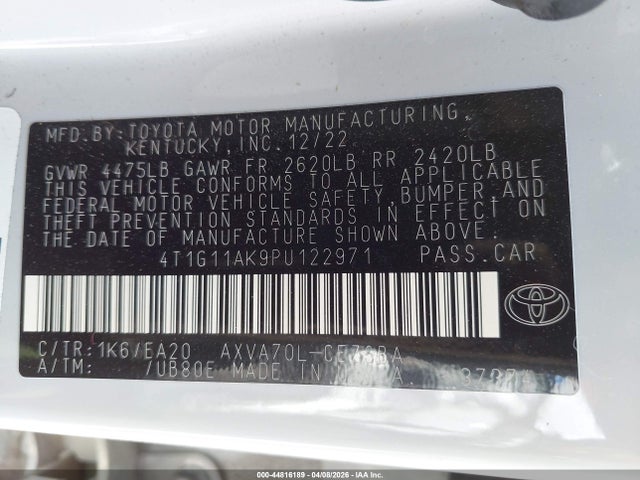 Toyota CAMRY SE 2023 4T1G11AK9PU122971 Image 9