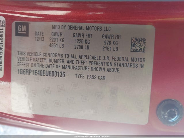 2014 CADILLAC ELR 1G6RP1E40EU600136 Photo 8