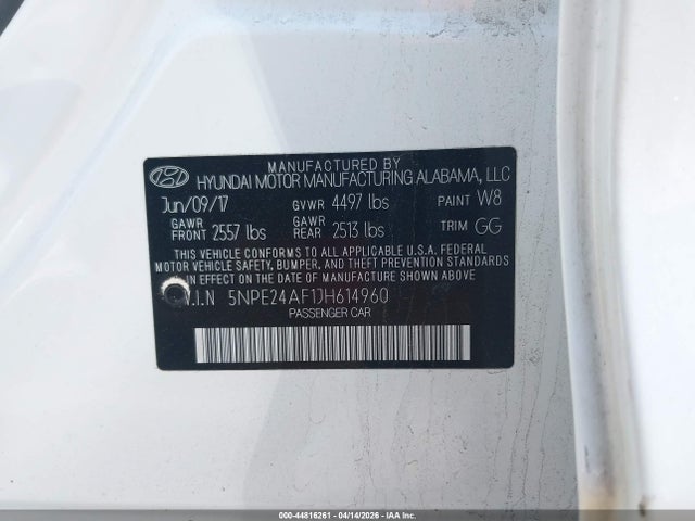 5NPE24AF1JH614960 Hyundai SONATA SE