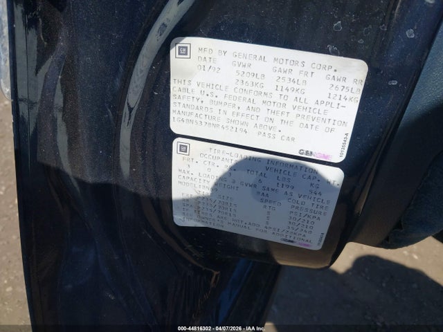 Продажа на аукционе авто 1992 Buick Roadmaster, vin: 1G4BN5378NR452194, номер лота: 44816302