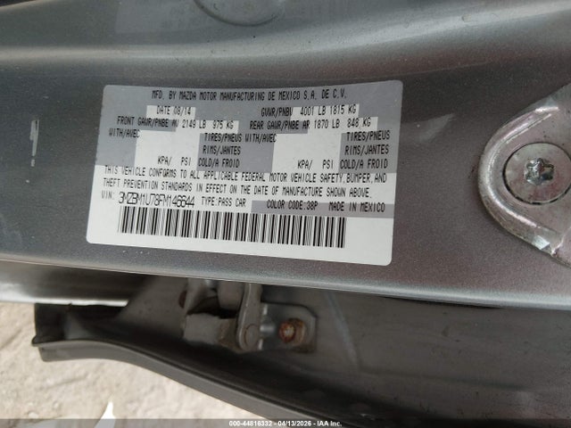 2015 Mazda Mazda3 I Sport მანქანა იყიდება აუქციონზე, vin: 3MZBM1U78FM146644, აუქციონის ნომერი: 44816332