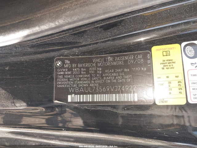 Продаж на аукціоні авто 2009 Bmw 128i, vin: WBAUL73569VJ74922, номер лоту: 44816336