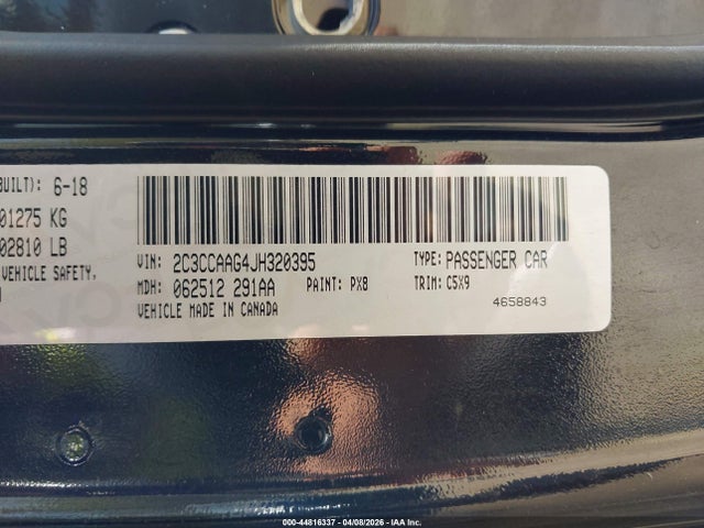 2018 Chrysler 300 Touring მანქანა იყიდება აუქციონზე, vin: 2C3CCAAG4JH320395, აუქციონის ნომერი: 44816337