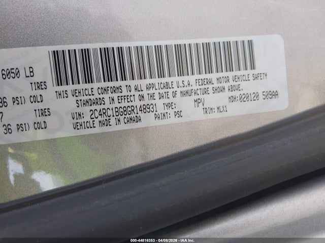 2016 CHRYSLER TOWN & COUNTRY 2C4RC1BG8GR148931 Photo 8