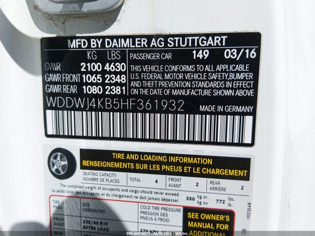 Продажа на аукционе авто 2017 Mercedes-benz C 300 4matic, vin: WDDWJ4KB5HF361932, номер лота: 44816377