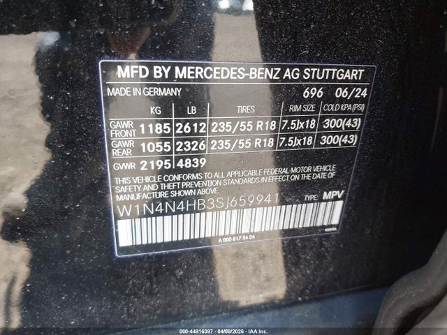 Aukcja sprzedaży 2025 Mercedes-benz Gla 250 4matic, vin: W1N4N4HB3SJ659941, numer aukcji: 44816397