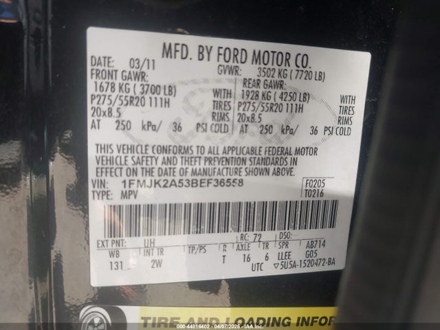 2011 FORD EXPEDITION EL 1FMJK2A53BEF36558 Photo 8