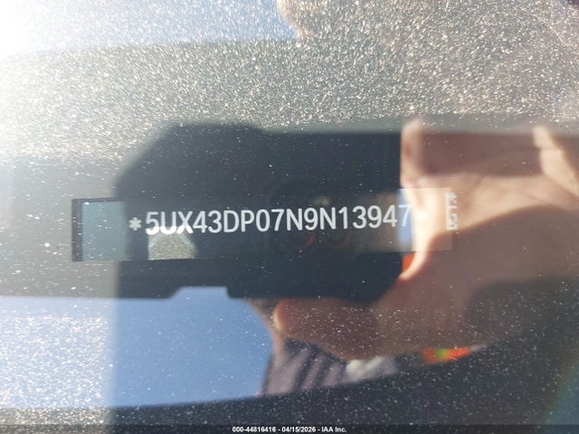 2022 Bmw X3 Sdrive30i მანქანა იყიდება აუქციონზე, vin: 5UX43DP07N9N13947, აუქციონის ნომერი: 44816416