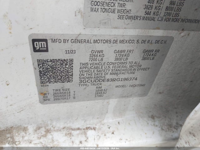 44816434 :رقم المزاد ، 3GCUDDE83RG196374 vin ، 2024 Chevrolet Silverado 1500 4wd  Short Bed Lt مزاد بيع