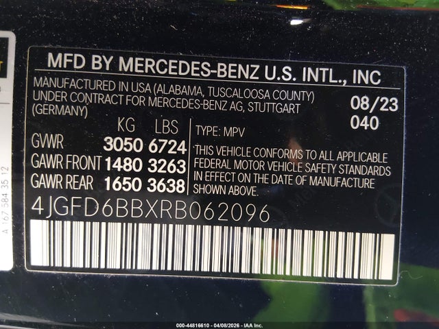 Продаж на аукціоні авто 2024 Mercedes-benz Amg Gle 53 Coupe 4matic+, vin: 4JGFD6BBXRB062096, номер лоту: 44816610