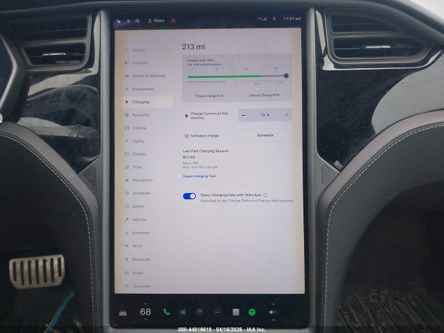 2018 Tesla Model S 100d/75d/p100d მანქანა იყიდება აუქციონზე, vin: 5YJSA1E40JF293215, აუქციონის ნომერი: 44816618