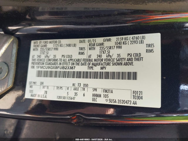 1FMCU9GX8FUB23387 Ford ESCAPE SE