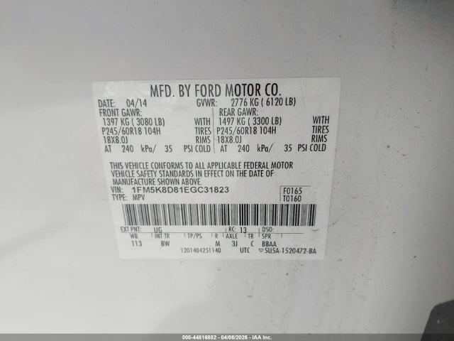 Ford EXPLORER XLT 2014 1FM5K8D81EGC31823 Image 9