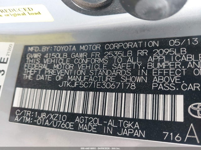 Scion Tc 10 Series 2014 JTKJF5C71E3067178 Image 9