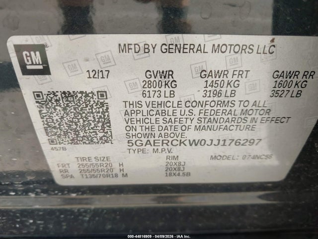 Aukcja sprzedaży 2018 Buick Enclave Premium, vin: 5GAERCKW0JJ176297, numer aukcji: 44816909