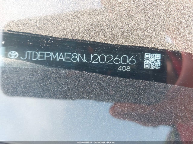 JTDEPMAE8NJ202606 Toyota COROLLA LE