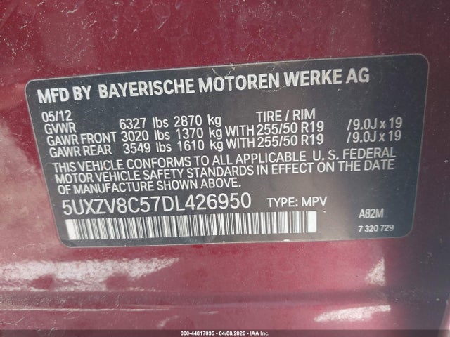 2013 BMW X5 5UXZV8C57DL426950 Photo 8