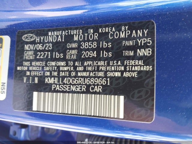44817128 :رقم المزاد ، KMHLL4DG6RU689661 vin ، 2024 Hyundai Elantra Se مزاد بيع