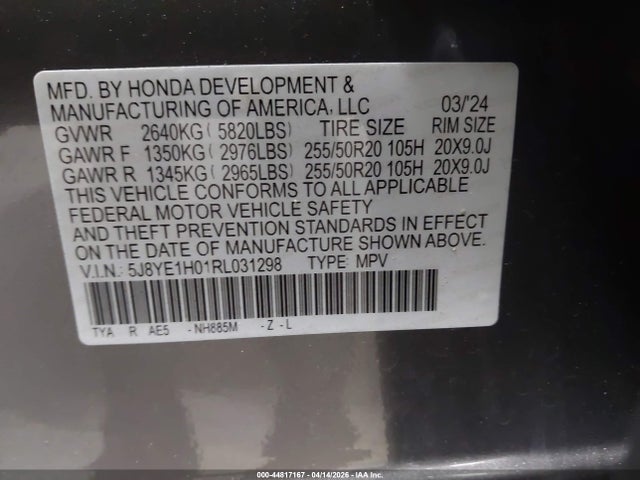 Продаж на аукціоні авто 2024 Acura Mdx A-spec, vin: 5J8YE1H01RL031298, номер лоту: 44817167