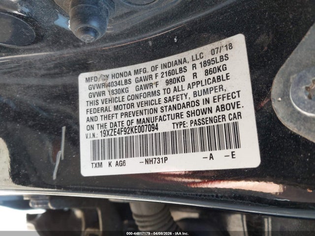2019 HONDA INSIGHT 19XZE4F92KE007094 Photo 8